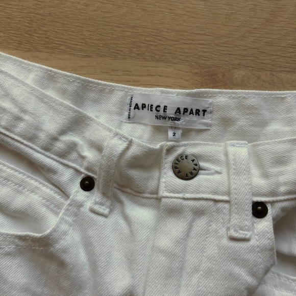 Apiece Apart High Waisted Straight Leg Jeans Sz 2 EUC White - Picture 5 of 14